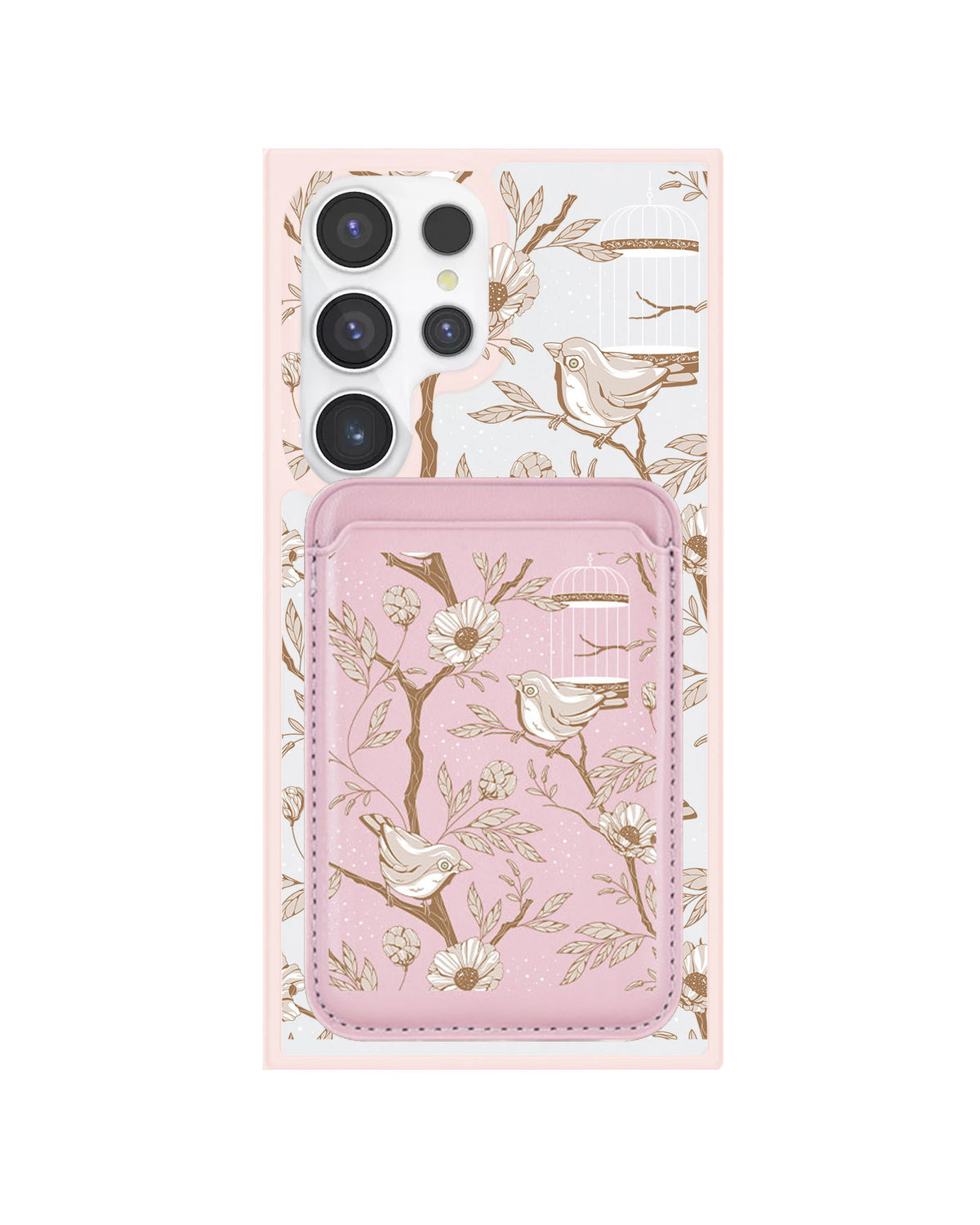 Android Magnetic Wallet Case - Lovebird Monochrome 3.0