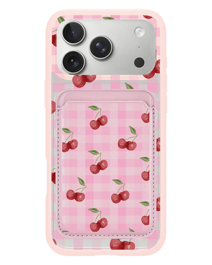 iPhone Magnetic Wallet Case - Cherry Tartan