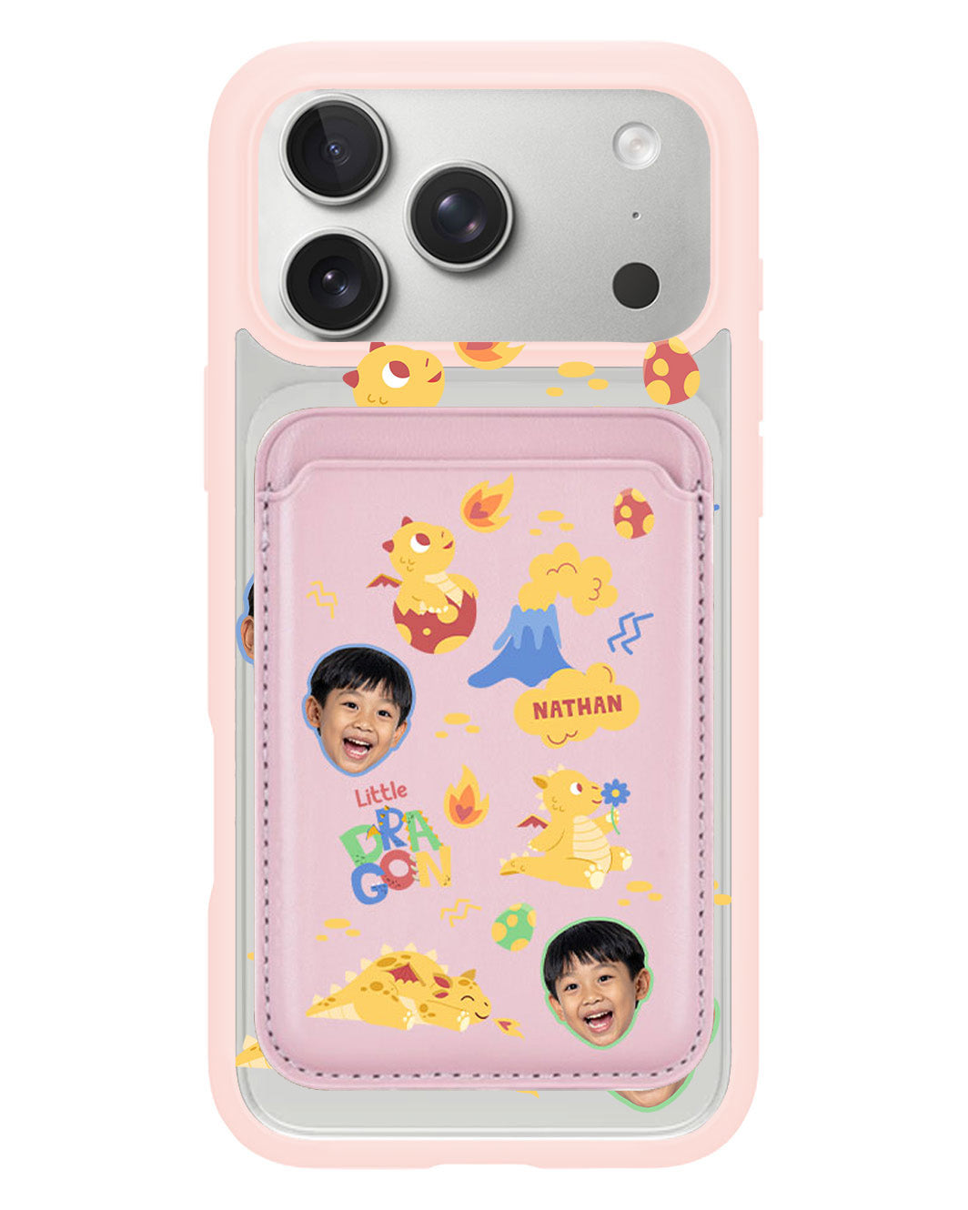 iPhone Magnetic Wallet Case - Face Grid Little Dragon