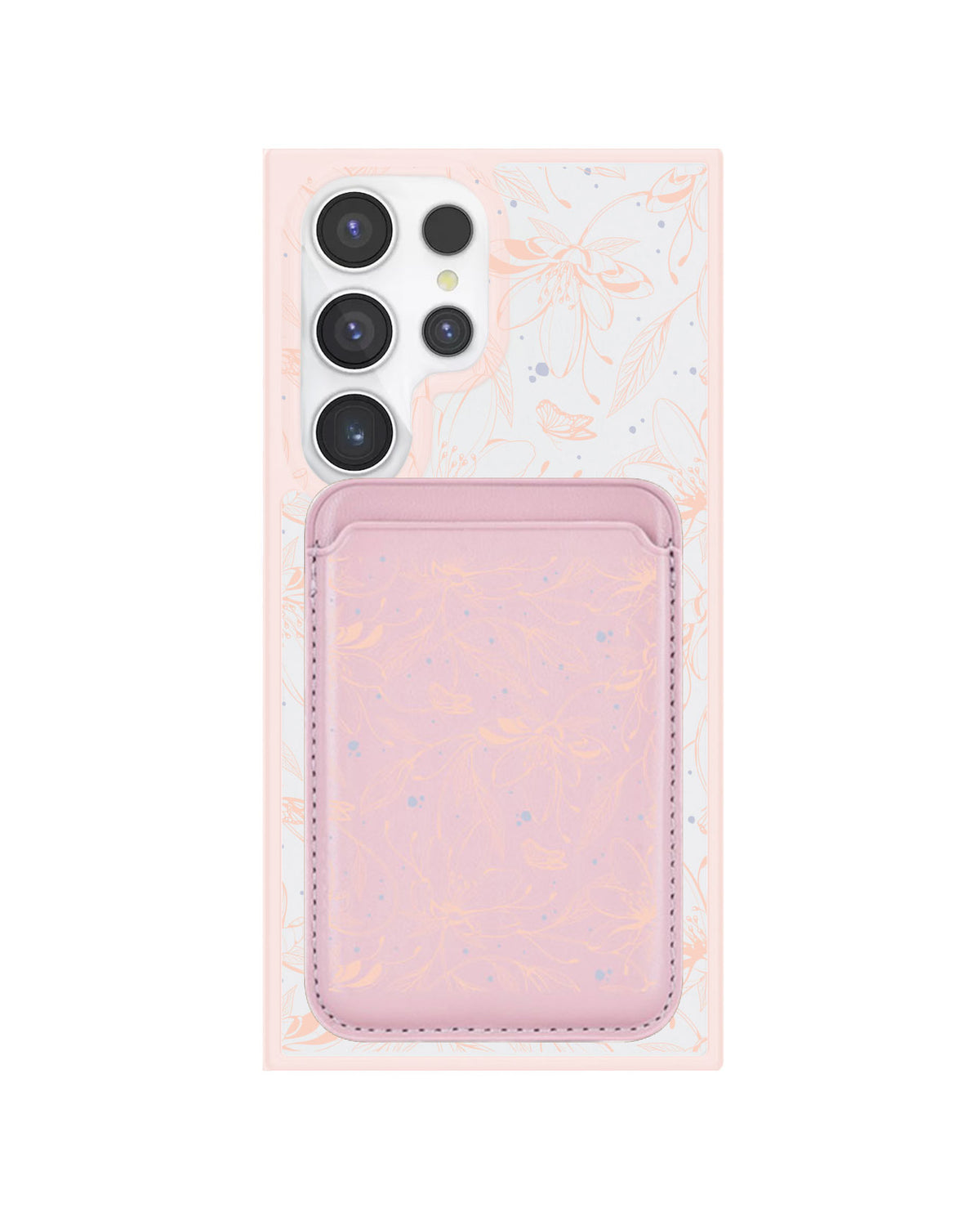 Android Magnetic Wallet Case - Sketchy Flower & Butterfly 1.0