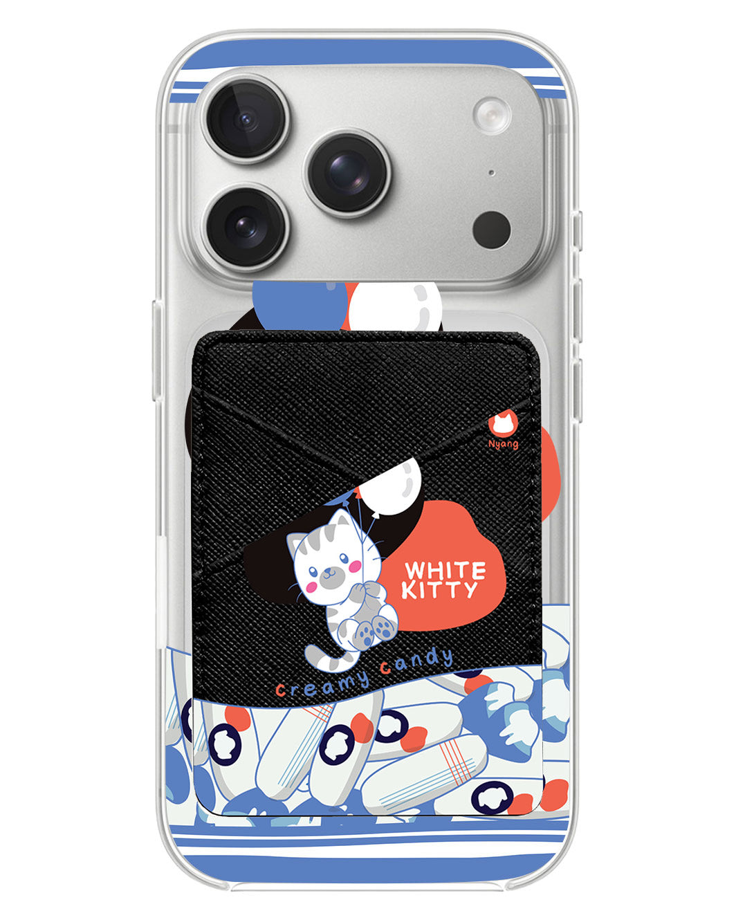 iPhone Phone Wallet Case - White Kitty