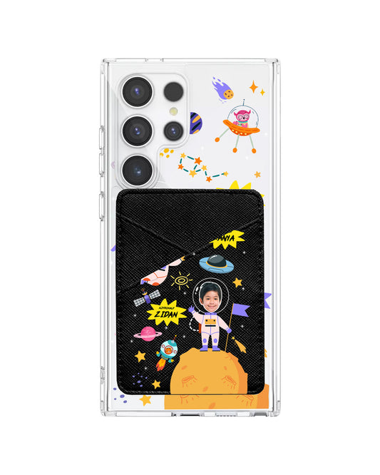 Android Phone Wallet Case - Face Grid Dream Astronaut