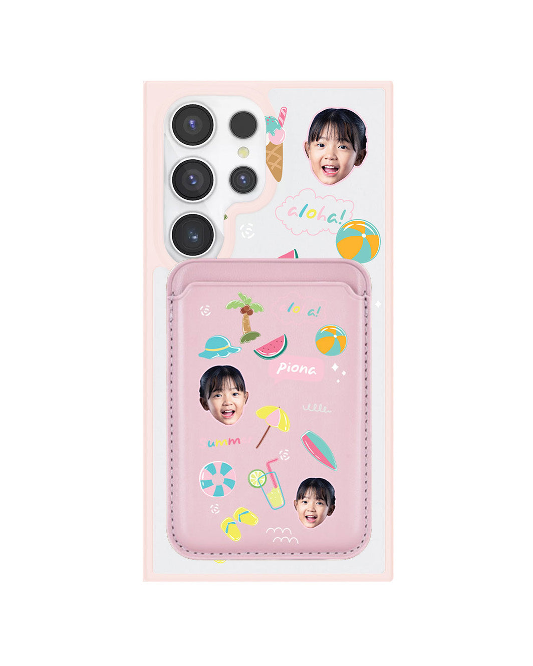 Android Magnetic Wallet Case - Face Grid Summer