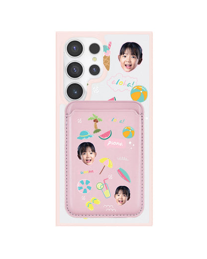 Android Magnetic Wallet Case - Face Grid Summer