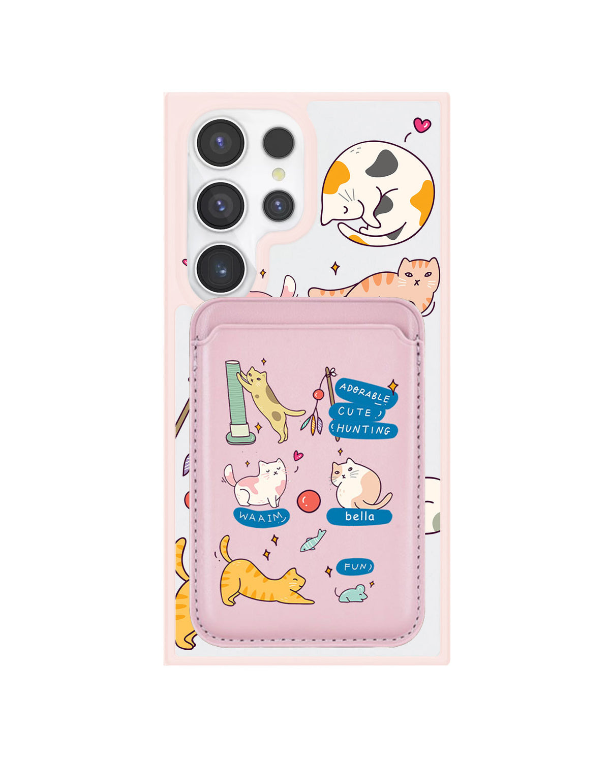 Android Magnetic Wallet Case - Playful Cat 2.0