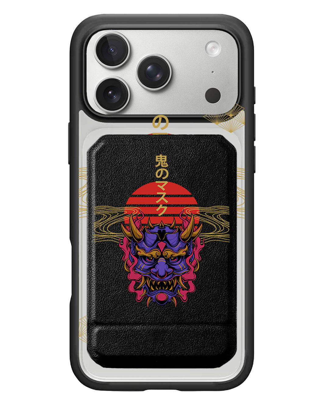 iPhone Magnetic Multifold Wallet - Oni Mask