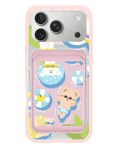 iPhone Magnetic Wallet Case - Pool Party Blue