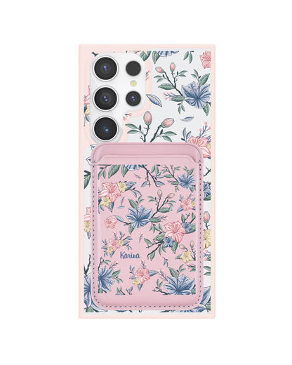 Android Magnetic Wallet Case - Pink & Blue Floral