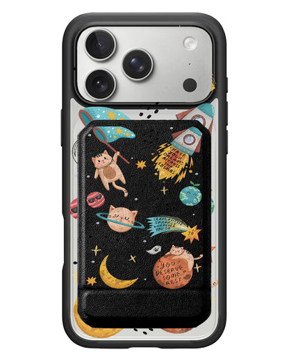 iPhone Magnetic Multifold Wallet - Spaceship