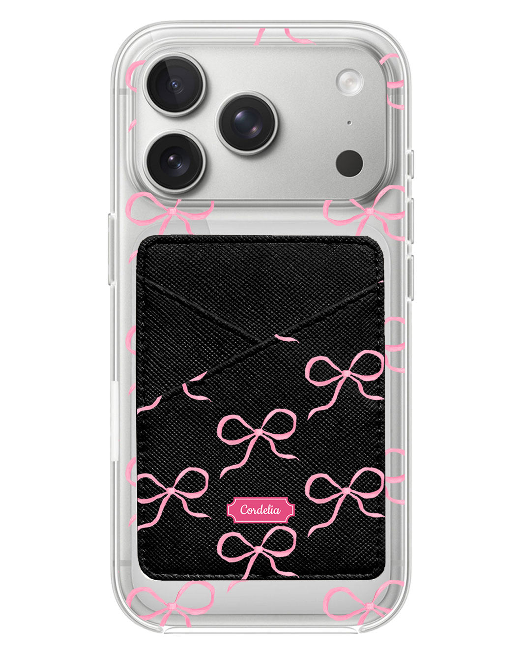 iPhone Phone Wallet Case - Coquette Pink Bow