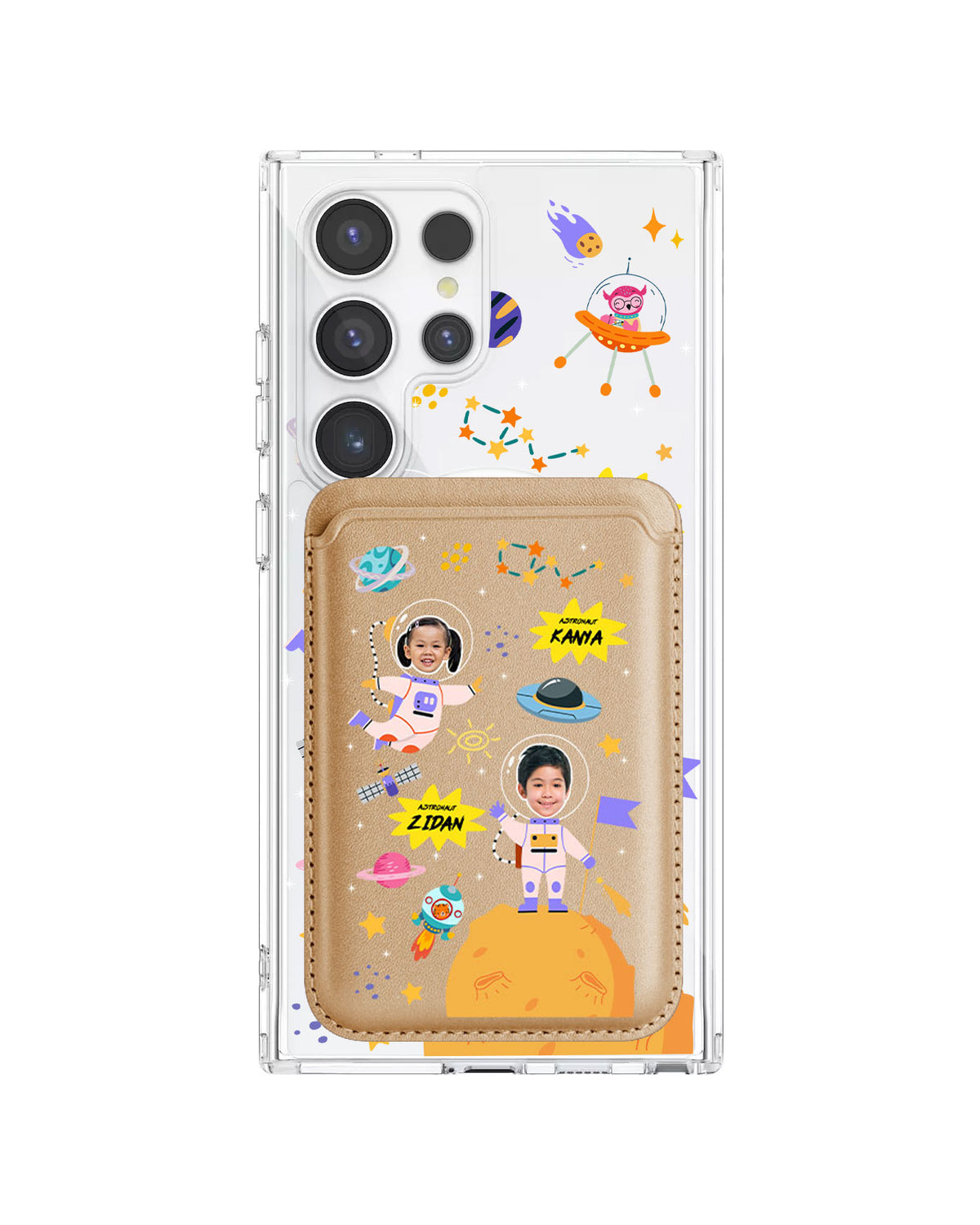 Android Magnetic Wallet Case - Face Grid Dream Astronaut