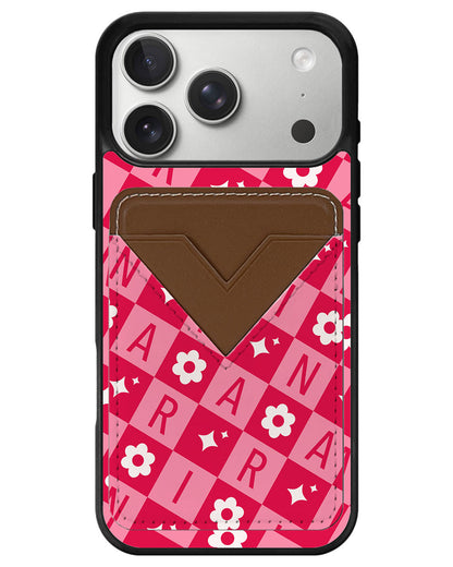iPhone Avant Wallet Case - Flower Grid Monogram 1.0
