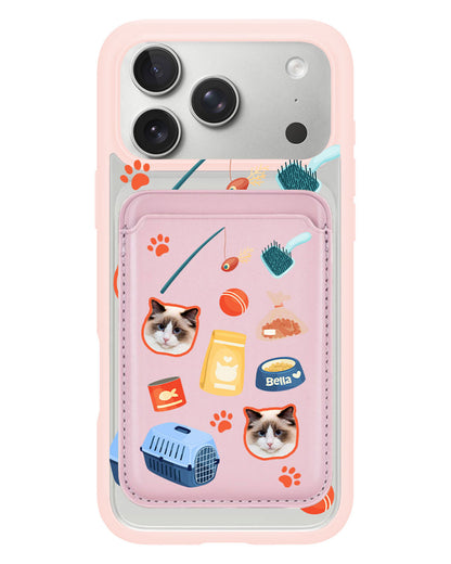 iPhone Magnetic Wallet Case - Pet Grid Kitty Adventures