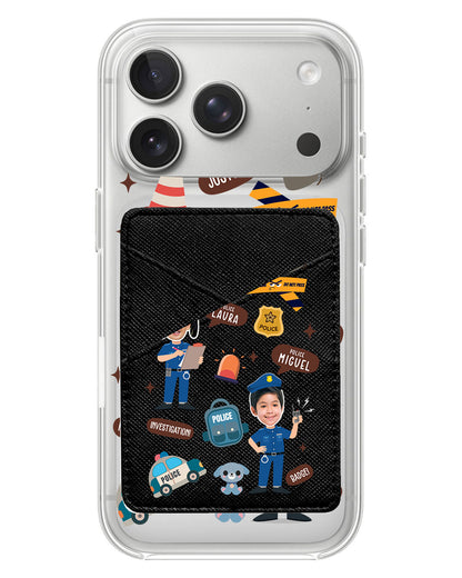 iPhone Phone Wallet Case - Face Grid Dream Police