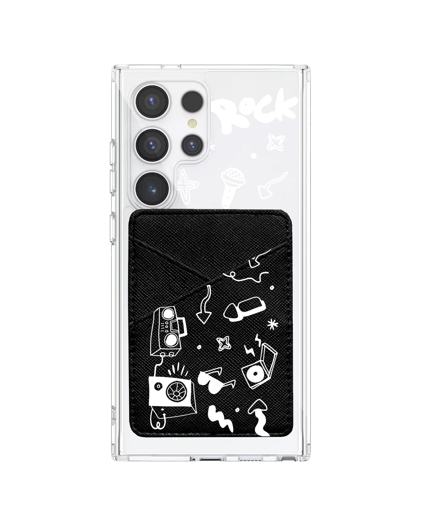 Android Phone Wallet Case - Rock N Roll White