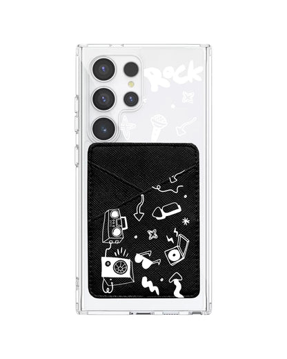 Android Phone Wallet Case - Rock N Roll White