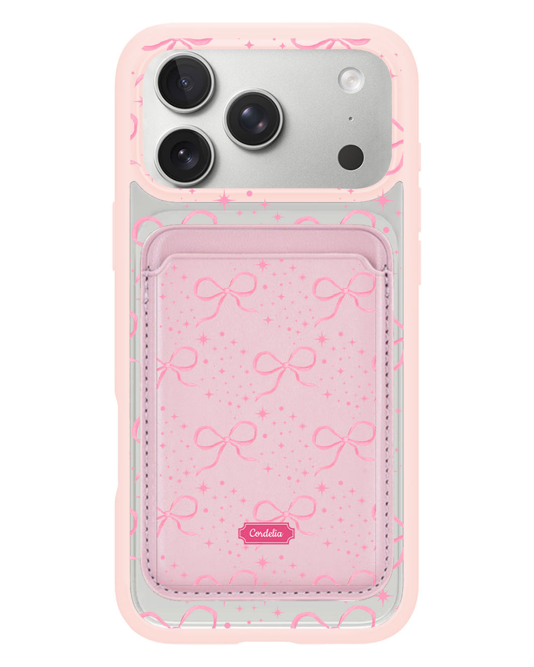iPhone Magnetic Wallet Case - Coquette Glittery Bow