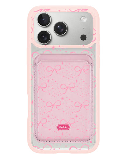 iPhone Magnetic Wallet Case - Coquette Glittery Bow