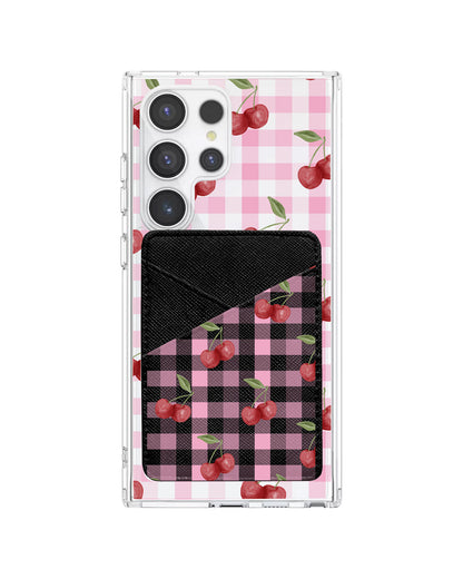 Android Phone Wallet Case - Cherry Tartan