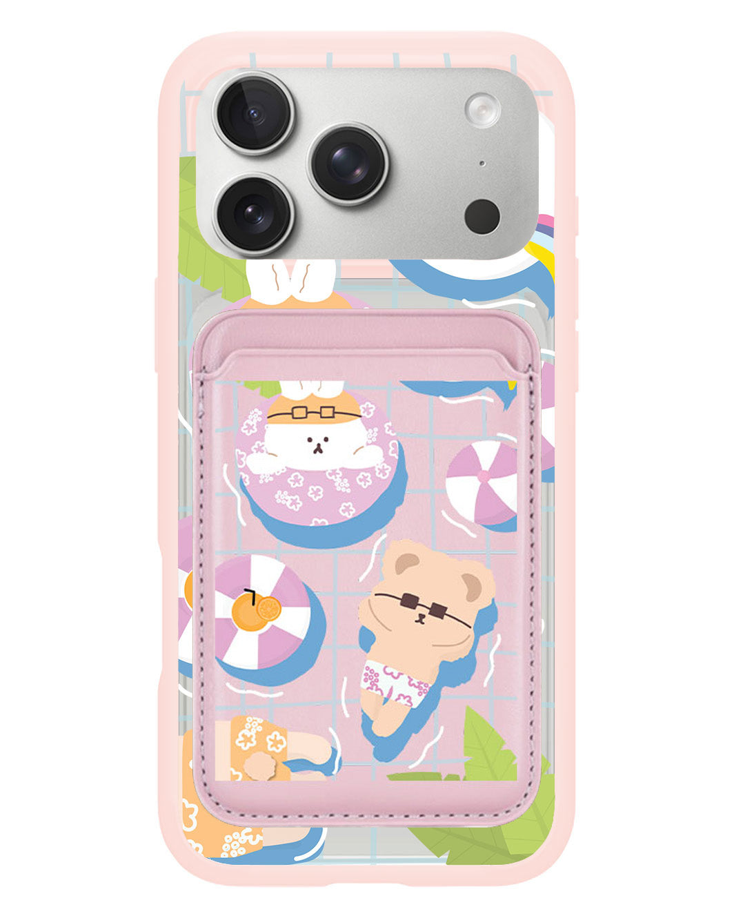 iPhone Magnetic Wallet Case - Pool Party Pink