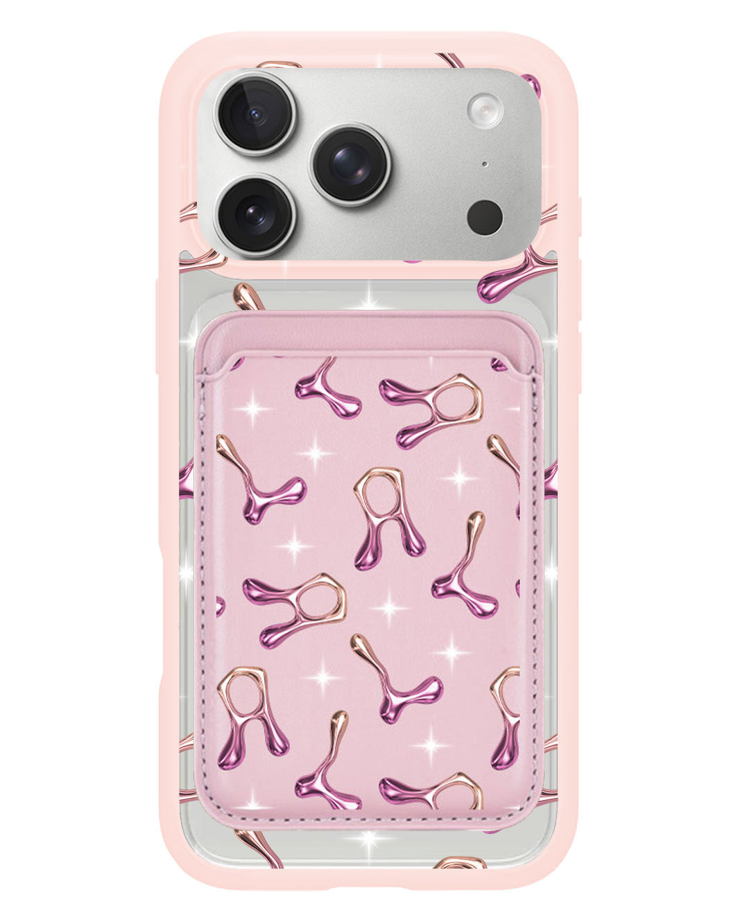 iPhone Magnetic Wallet Case - Chrome Monogram 3.0