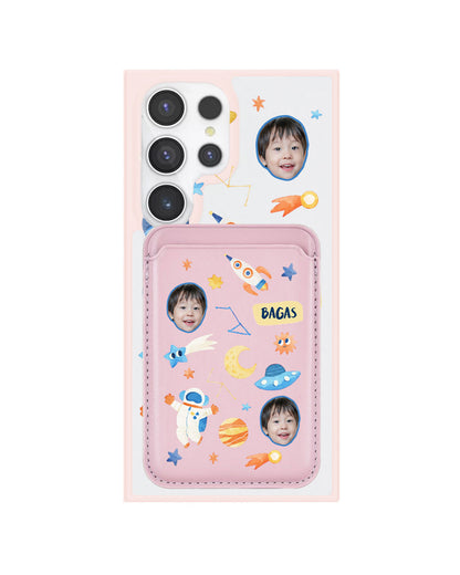 Android Magnetic Wallet Case - Face Grid Astronout