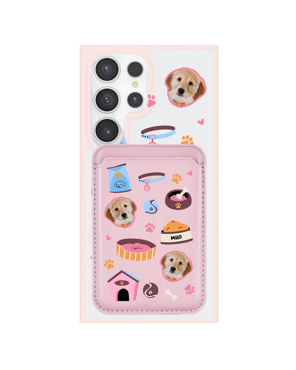 Android Magnetic Wallet Case - Pet Grid Puppy Cozy Day