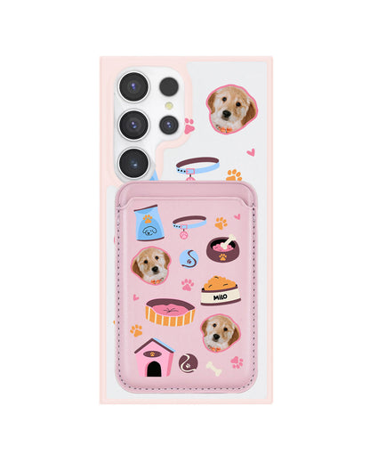 Android Magnetic Wallet Case - Pet Grid Puppy Cozy Day