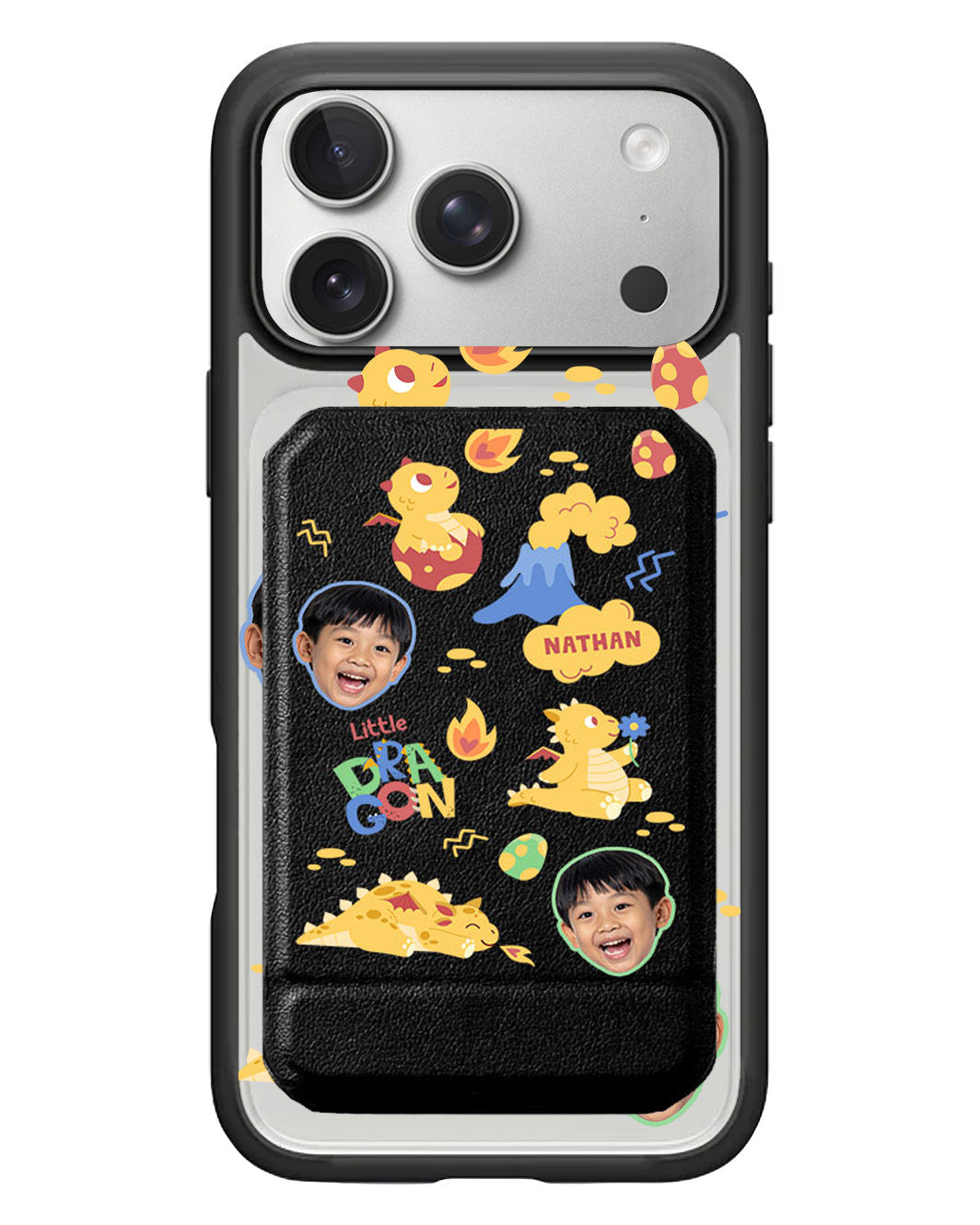 iPhone Magnetic Multifold Wallet - Face Grid Little Dragon