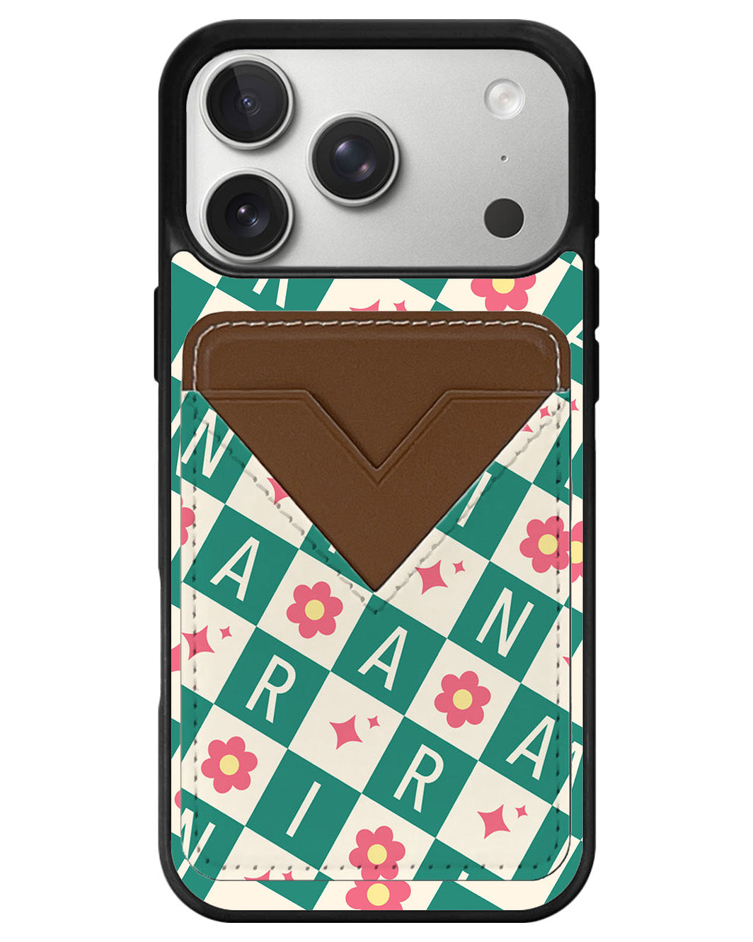 iPhone Avant Wallet Case - Flower Grid Monogram 4.0