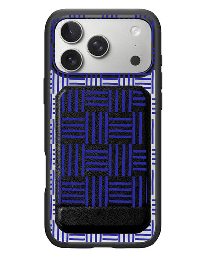 iPhone Magnetic Multifold Wallet - Naval Checkered