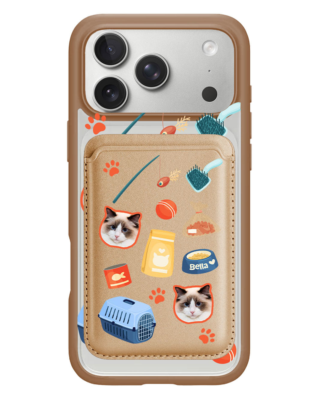 iPhone Magnetic Wallet Case - Pet Grid Kitty Adventures