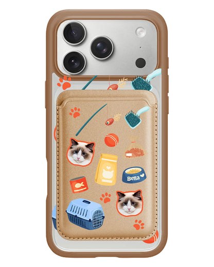 iPhone Magnetic Wallet Case - Pet Grid Kitty Adventures