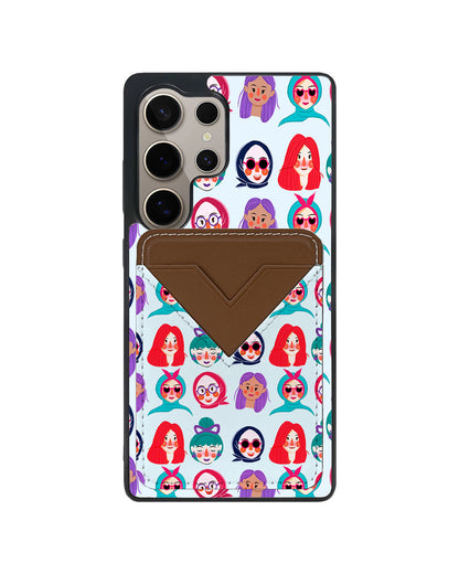 Android Avant Wallet Case - Cute Sweety Faces