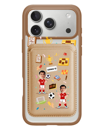iPhone Magnetic Wallet Case - Face Grid Dream Soccer