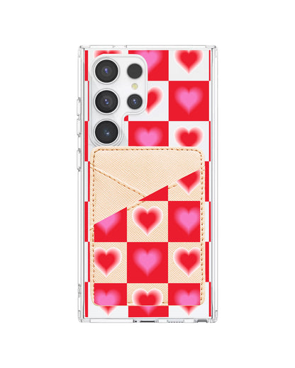 Android Phone Wallet Case - Love Checkered