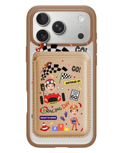 iPhone Magnetic Wallet Case - Face Grid Dream Racer