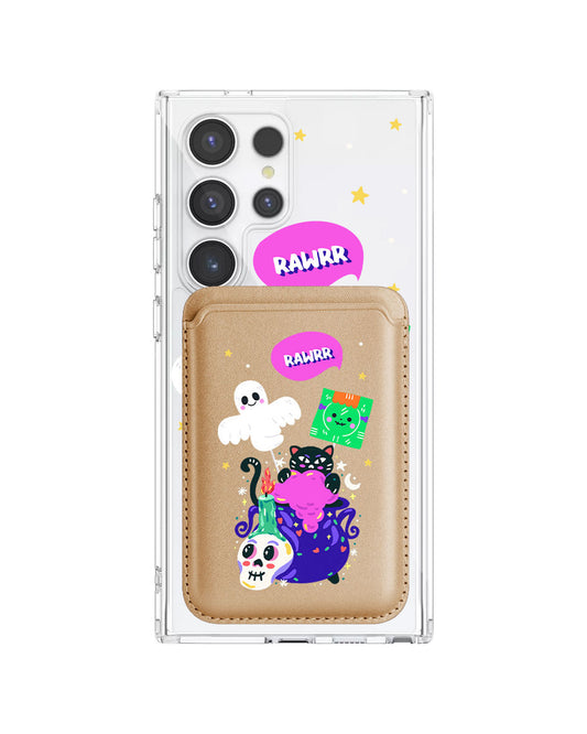 Android Magnetic Wallet Case - Cat Monster