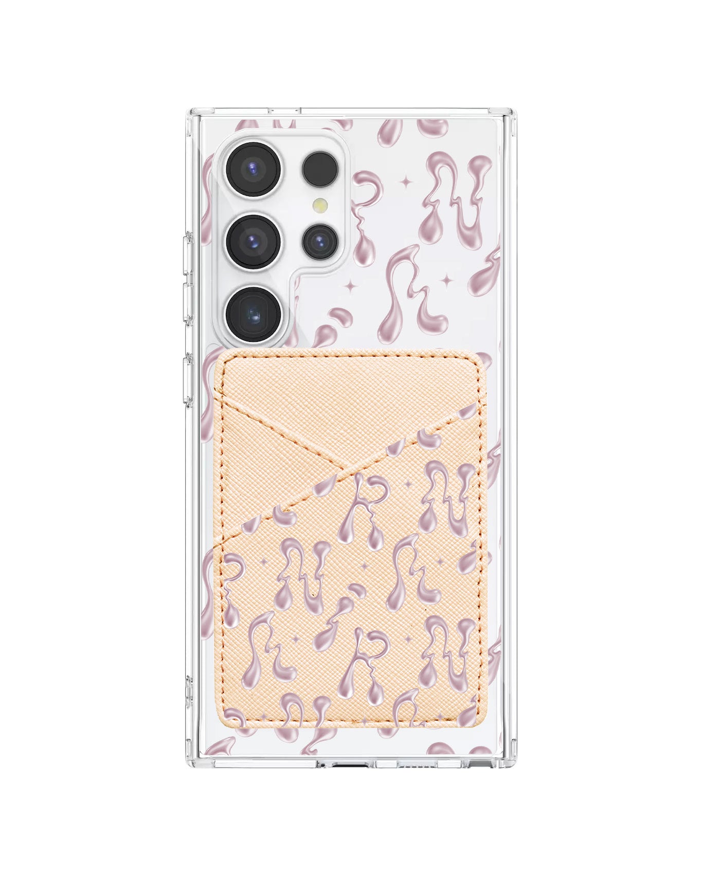 Android Phone Wallet Case - Pink Chrome Monogram 2.0