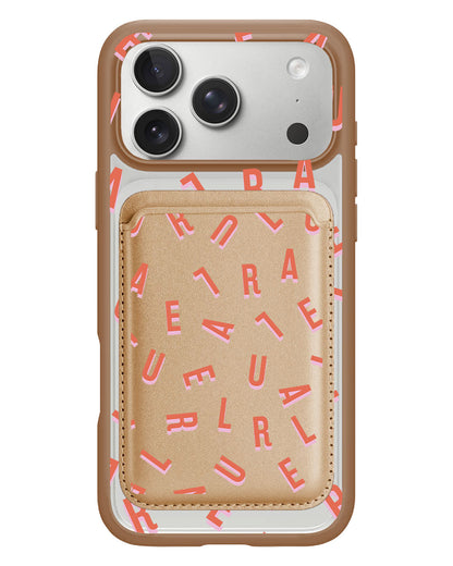 iPhone Magnetic Wallet Case - Monogram 1.0 Coral
