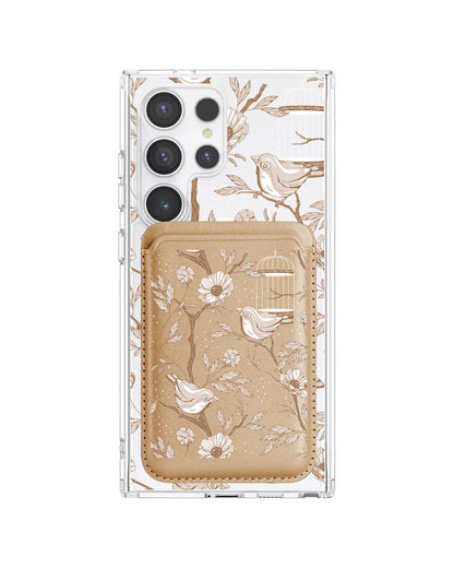 Android Magnetic Wallet Case - Lovebird Monochrome 3.0