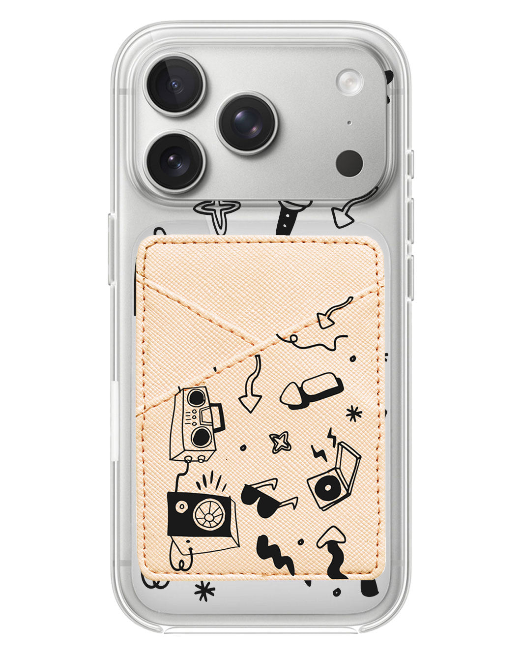 iPhone Phone Wallet Case - Rock N Roll Black