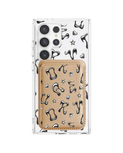 Android Magnetic Wallet Case - Chrome Monogram 2.0