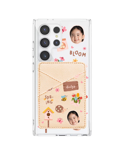 Android Phone Wallet Case - Face Grid Spring Bloom
