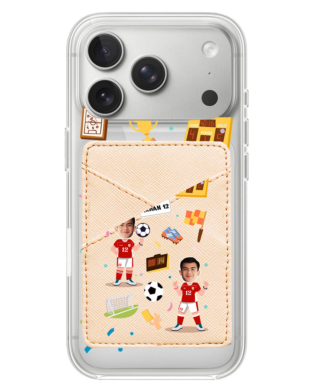 iPhone Phone Wallet Case - Face Grid Dream Soccer