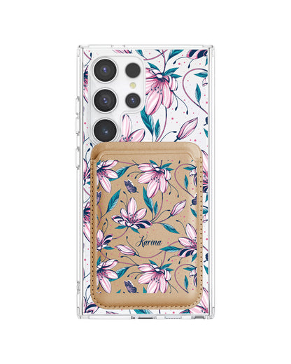 Android Magnetic Wallet Case - Pink Tulip