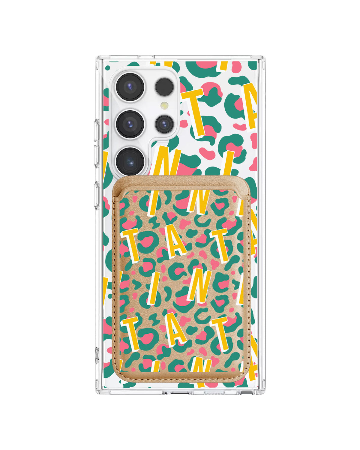 Android Magnetic Wallet Case - Leopard Monogram 4.0