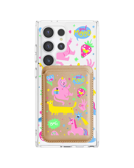 Android Magnetic Wallet Case - Monster Say Good Mood