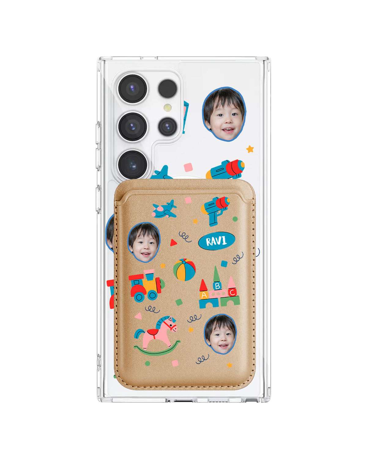 Android Magnetic Wallet Case - Face Grid Boys Toys