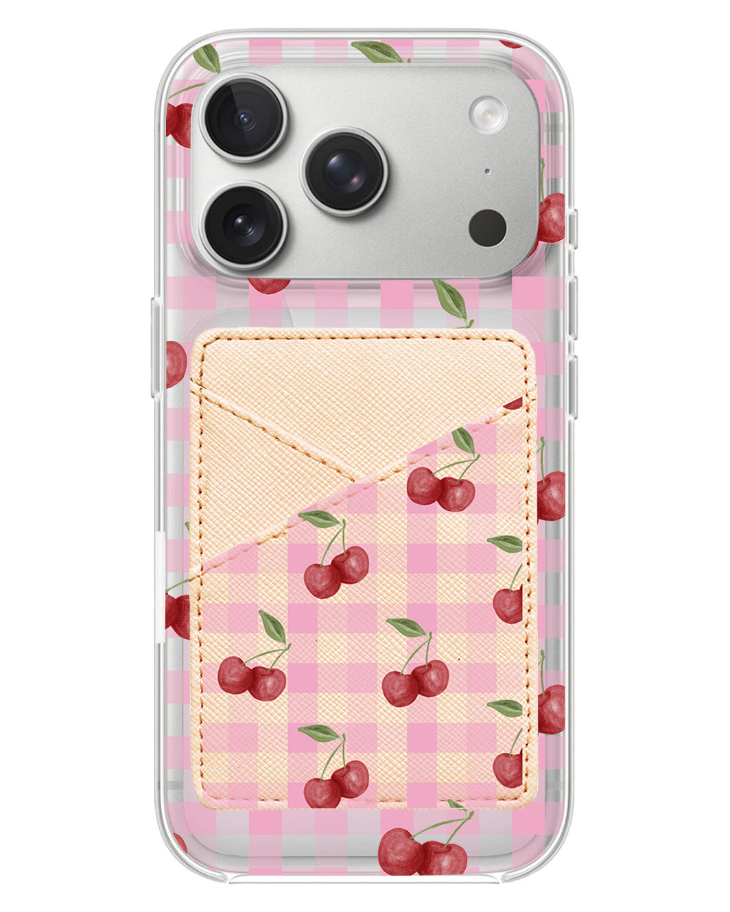 iPhone Phone Wallet Case - Cherry Tartan